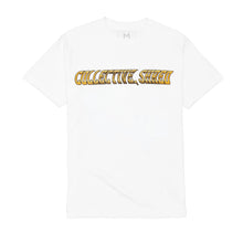 Load image into Gallery viewer, White T-Shirt, Gold colored Collective, Shred