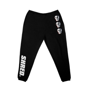 Black Sweat pants with RGB Skulls and Shred Logo
