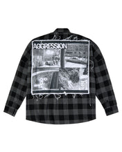 Load image into Gallery viewer, Aggression Patch, Gray and Black, Long-sleeved Flannel, Shred