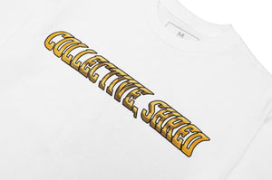 White T-Shirt, Gold lettering Collective, Shred