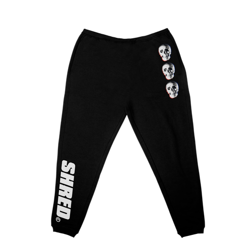Black Sweat pants with RGB Skulls and Shred Logo