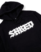 Load image into Gallery viewer, Black Hoodie, White Shred Death Metal Logo