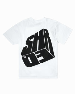 White T-Shirt, Black Shred Box Logo