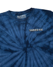 Load image into Gallery viewer, Blue Tie Dye T-Shirt, Front, Shred Co. 