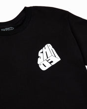 Load image into Gallery viewer, Black T-Shirt, White Shred Logo in a Box